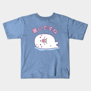 Cute White Seal Eating Watermelon Its Hot Kids T-Shirt